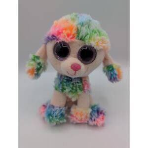 TY Beanie Boo Rainbow Poodle Stuffed Animal Plush Toy